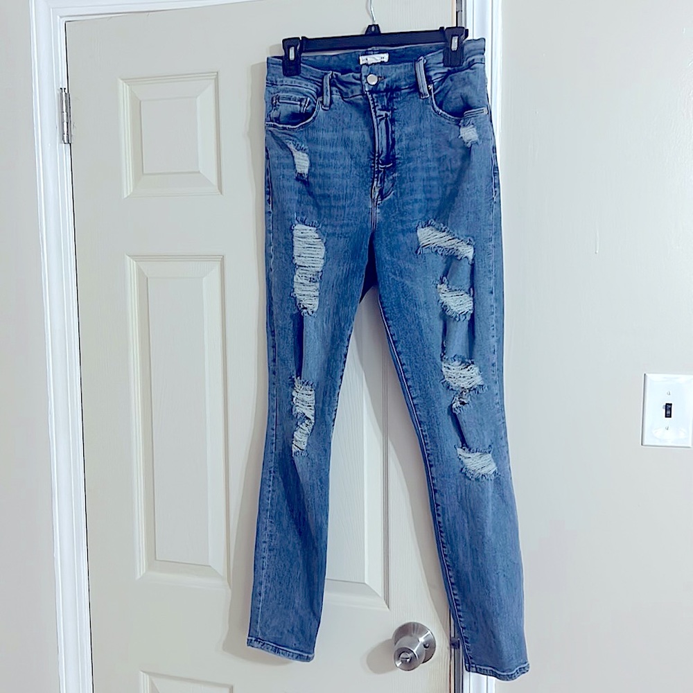 Good American Distressed Skinny Jeans.
